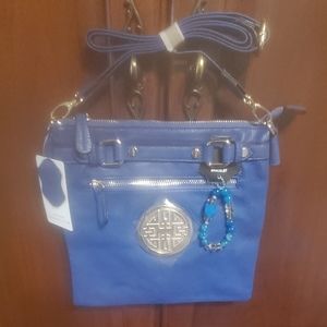 Royal Blue Crossbody Bag with Braclet